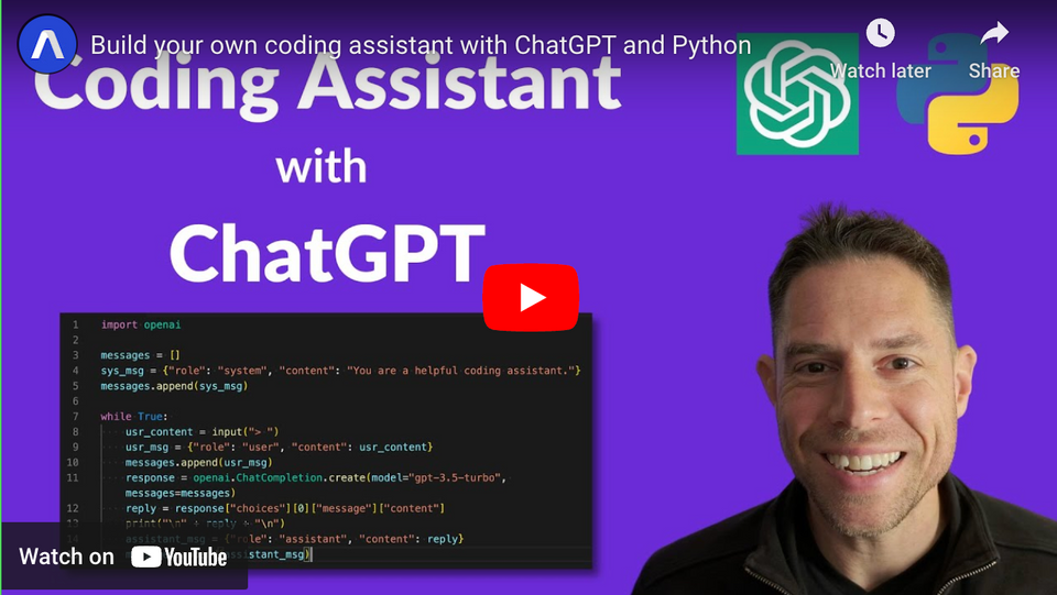 Build your own coding assistant with ChatGPT and Python